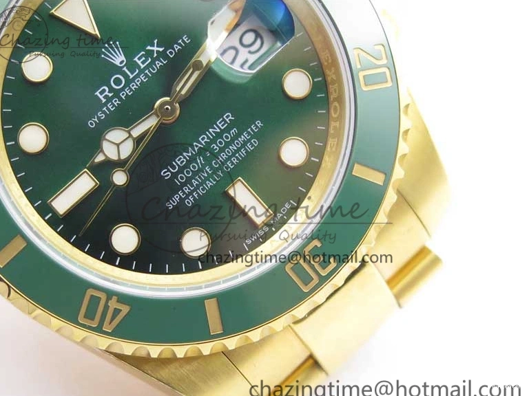 Wrapped YG 116610 Wrapped A2836 Edition ROF Submariner LV YG Green Bracelet on Best Dial 0422